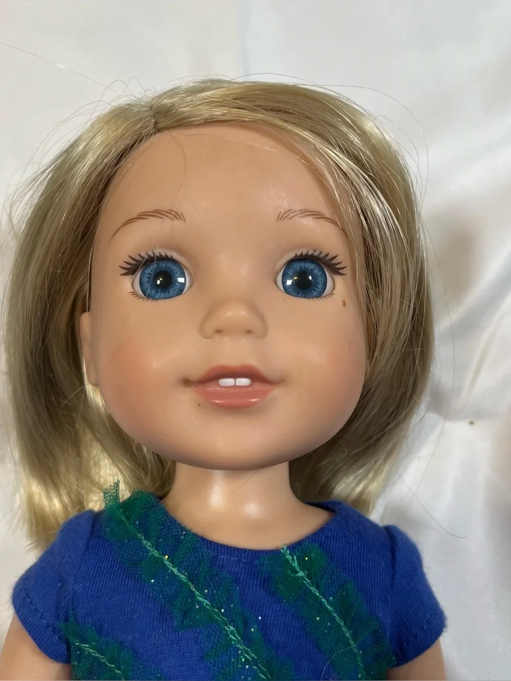 American Girl Wellie Wishers CAMILLE Doll 14.5” Blonde Hair Blue Eyes Rain Boots